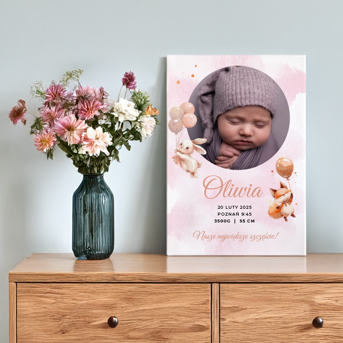 Fotoobraz Metryczka Dziewczynka